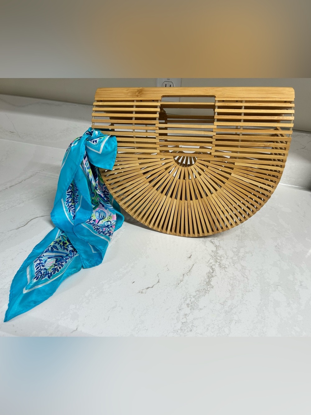 Lilly’s house 100% silk scarf and bamboo purse